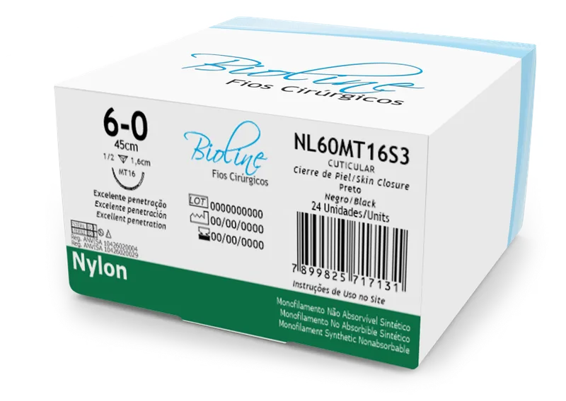 NYLON 6-0 AG1/2 COR1,6-45CM