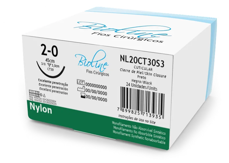 NYLON 2-0 AG3/8 COR3,0-45CM