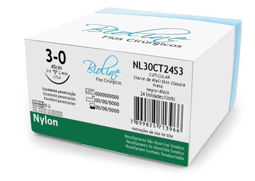 NYLON 3-0 AG3/8 COR2,4-45CM