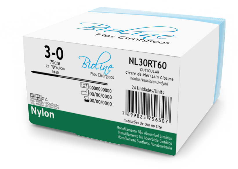 NYLON 3-0 RT COR 6,0-75CM INCOLOR