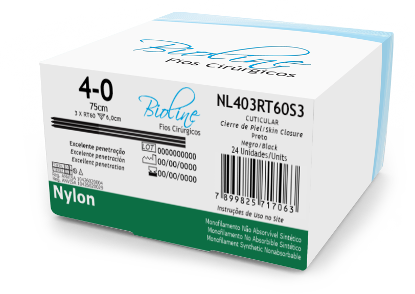 NYLON 4-0 3AG RT COR6,0-3X75CM